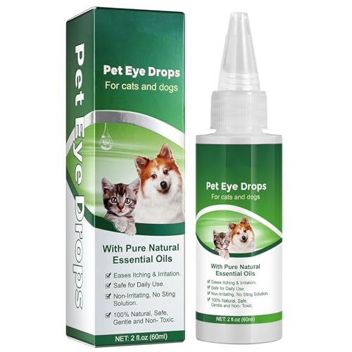 huwvqci Pet Eye Drops Tränenfleckenentferner, 60 ml, für kleine Haustiere, Pflege für Hunde, Tränenfleckenentferner, Haustierpflege, Augentropfen für kleine Tiere, Haustierpflege, Katarakte und von huwvqci