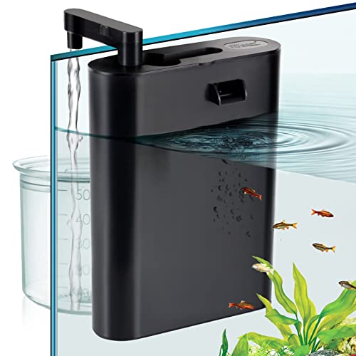 hygger 227LPH Fischtank Power Filter für Wasserwechsel, 3 in 1 Aquarium Filter Filtration und Landschaftsgestaltung mit Wasserschlauch Filterplatten Patrone Schwamm Filter Box von hygger