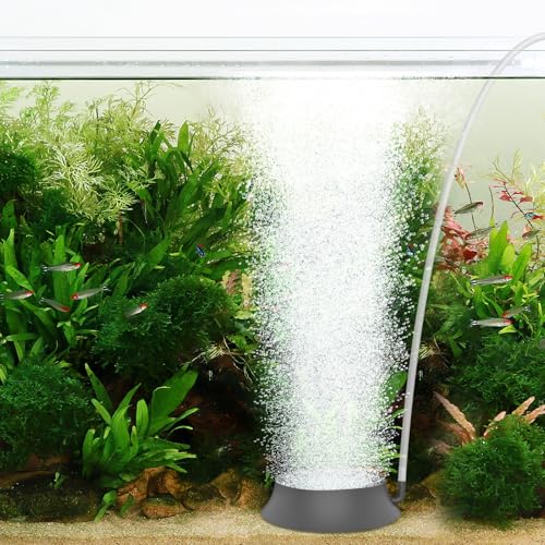 hygger Aquarium Air Stone, Fish Tank Bubbler Belüfter mit Edelstahlbasis, Sauerstoffdiffusor für Nano-Luftpumpen, Hydrokulturen, kleine Teiche und Aquarien von hygger