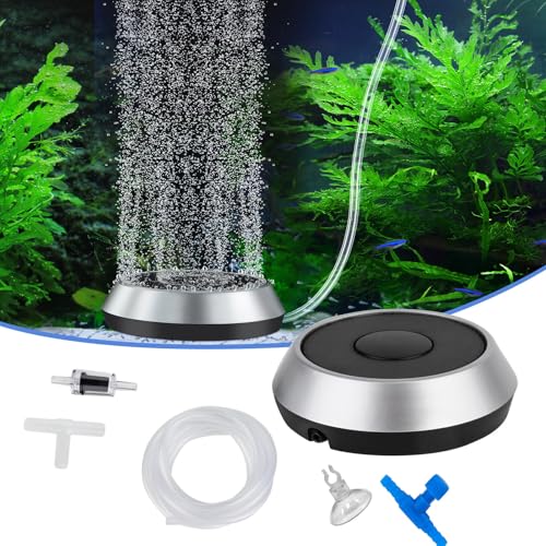 hygger Aquarium Ausströmer Set Luftstein Sauerstoff Diffusor Sprudler für Aquarium,Luftsteinscheibe Fischtank Luftstein 3.5 Inch Luftausströme mit Luftschlauch(M) von hygger