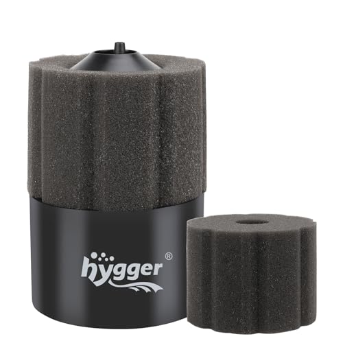 hygger Schwammfilter Aquarium,Aquarium Innenfilter, Tauchschaumfilter Fish Tank Filter mit Gefilterten Keramikkugeln für 91-250L Fry Betta Shrimp Tank (M) von hygger