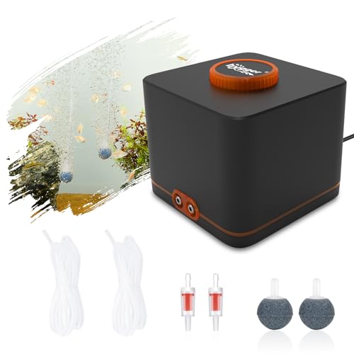 hygger Aquarium Luftpumpe, Aquarium Luftpumpe Extrem Leise für Aquarien mit 2 Luftauslässen, 4W Verstellbare Sauerstoffpumpe mit Luftschlauch,Prüfe Ventile,Ausströmerstein für Aquarien bis zu 1100L hygger Aquarium Luftpumpe, Aquarium Luftpumpe Extrem Leise für Aquarien mit 2 Luftauslässen, 4W Verstellbare Sauerstoffpumpe mit Luftschlauch,Prüfe Ventile,Ausströmerstein für Aquarien bis zu 1100L von hygger