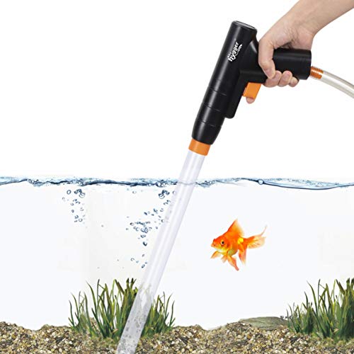 hygger Aquarium Mulmsauger, neu für schnellen Wasserwechsel mit Ansaugknopf, Aquarienkies Reinigungsset, Bodenreiniger Aquarium, Mulmglocke, Absauger für Aquarium mit Schlauchklemme von hygger