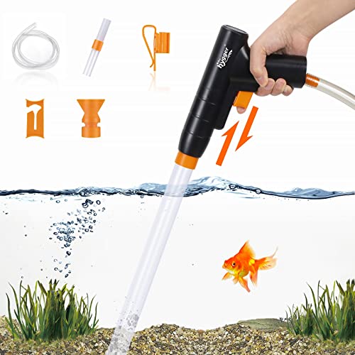 hygger Aquarium Mulmsauger,3 in 1 Aquarium Kiesreiniger,Aquarium Mulmsauger Wasserwechsel Set für Wasserwechsel und Filterkiesreinigung Mit Luftdruckknopf und Wasserdurchflussregler von hygger