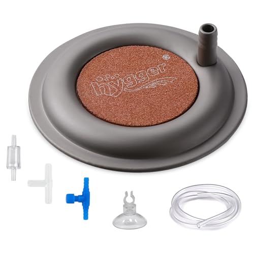 hygger Nano AirStone Aquarium-Luftsteine, 6,6 cm, macht winzige Blasen, ultra-leiser Diffusor für gelösten Sauerstoff mit Edelstahl-Basis für Aquarien, Hydrokulturen von hygger