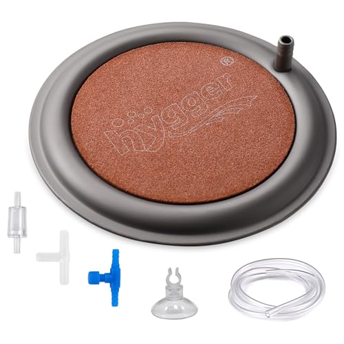 hygger Nano AirStone Luftsteine für Aquarien, 10,4 cm, macht winzige Blasen, ultra-leiser Diffusor für gelösten Sauerstoff mit Edelstahl-Basis für Aquarien, Hydrokulturen von hygger