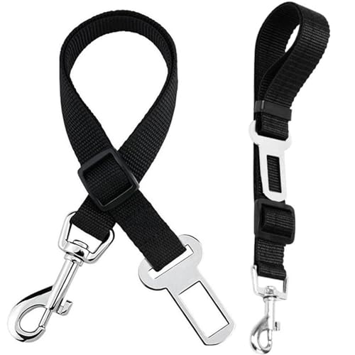 Hundegeschirr, Sicherheitsgurt, Nylon, Auto-Sicherheitsgurt, Fahrzeugleine, Fesseln mit verstellbarer Länge, Leine für Reisen, kleine, mittelgroße und große Hunde und Katzen (2 Stück) von hzbaiyi