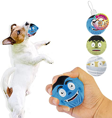 i-STUDIO Quietschender Hundespielzeug, weiche Gummi-Hüpfbälle für mittelgroße und kleine Haustiere, interaktives Trainingsspielen, 3 Stück von i-STUDIO