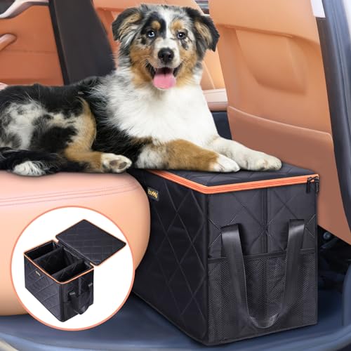 iBuddy Autositzverlängerung mit Stauraum für große Hunde bis zu 90 kg, schützt Hunde nicht in den Bodenbereich, Haustiere können den gesamten Vorder-/Rücksitz haben, um sich auszustrecken und auf dem von iBuddy