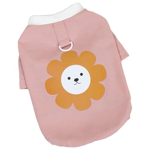 IEFIEL Atmungsaktives Hundeshirt mit Blumenprint Weicher Pullover mit Ärmeln für Vorderbeine für kleine Hunde Rosa L von iEFiEL