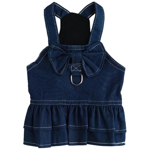 IEFIEL Denim Hundekleid Prinzessinnenkleid mit D-Ring-Geschirr ärmelloser Rock Sommer Sundress für Hunde Blau S IEFIEL Denim Hundekleid Prinzessinnenkleid mit D-Ring-Geschirr ärmelloser Rock Sommer Sundress für Hunde Blau S von iEFiEL