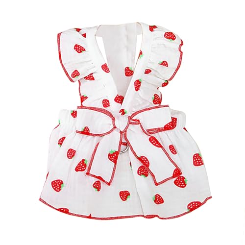 IEFIEL Erdbeer Print Hundekleid für Sommer Weicher Rock aus atmungsaktiver Baumwolle für Hunde Katzen Weiß S IEFIEL Erdbeer Print Hundekleid für Sommer Weicher Rock aus atmungsaktiver Baumwolle für Hunde Katzen Weiß S von iEFiEL