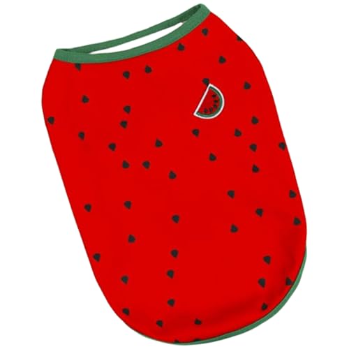 IEFIEL Hundeshirt für Kleine Hunde Leichtes ärmelloses Sommer Top für Welpen Atmungsaktives Pullover Shirt für Haustiere Rot M von iEFiEL