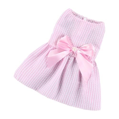 IEFIEL Gestreiftes Hundekleid mit Schleife Knöpfen Prinzessinnen Rock mit Rüschen für Urlaub besondere Anlässe Rosa XXL IEFIEL Gestreiftes Hundekleid mit Schleife Knöpfen Prinzessinnen Rock mit Rüschen für Urlaub besondere Anlässe Rosa XXL von iEFiEL