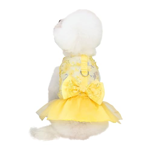 IEFIEL Glitzer-Hundekleid Elegante Hundemode für kleine Hündinnen Geburtstags Röckchen Tutu-Kleider Gelb M IEFIEL Glitzer-Hundekleid Elegante Hundemode für kleine Hündinnen Geburtstags Röckchen Tutu-Kleider Gelb M von iEFiEL