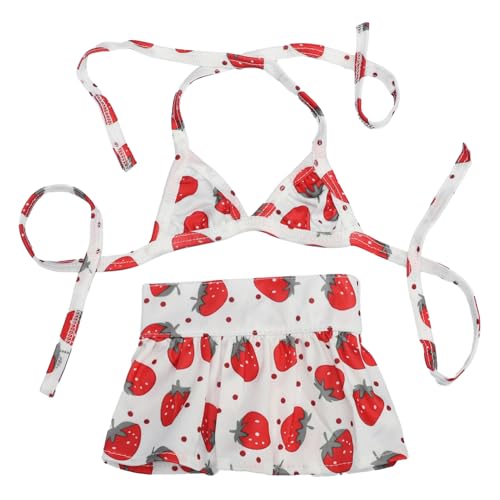 IEFIEL Haustier Badeanzug Sommer Hund Bikini Set 2-teilig Freizeit Verstellbarer Welpen Schwimmkleid für Den Pool Rote Erdbeere XS IEFIEL Haustier Badeanzug Sommer Hund Bikini Set 2-teilig Freizeit Verstellbarer Welpen Schwimmkleid für Den Pool Rote Erdbeere XS von iEFiEL