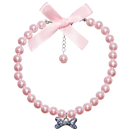 IEFIEL Haustier Perlen Halsband Elegante Hundehalsband für Katzen Kleine Hunde Hochzeit Fotoshooting Zubehör Pink&Blue M IEFIEL Haustier Perlen Halsband Elegante Hundehalsband für Katzen Kleine Hunde Hochzeit Fotoshooting Zubehör Pink&Blue M von iEFiEL