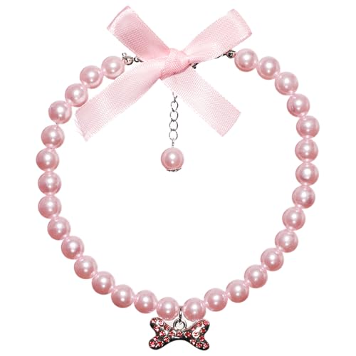 IEFIEL Haustier Perlen Halsband Elegante Hundehalsband für Katzen Kleine Hunde Hochzeit Fotoshooting Zubehör Rosa M IEFIEL Haustier Perlen Halsband Elegante Hundehalsband für Katzen Kleine Hunde Hochzeit Fotoshooting Zubehör Rosa M von iEFiEL