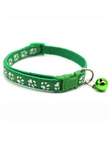 IEFIEL Haustierhalsband mit Glöckchen Verstellbar & leicht Für Hunde/Katzen - Ideal für Alltag Fotoshootings Dunkelgrün One Size von iEFiEL