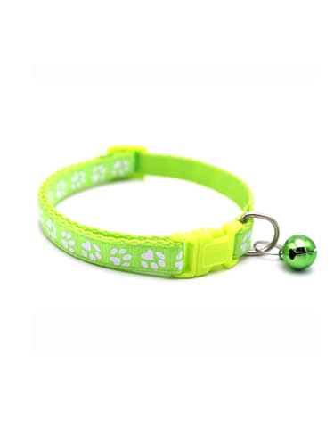 IEFIEL Haustierhalsband mit Glöckchen Verstellbar & leicht Für Hunde/Katzen - Ideal für Alltag Fotoshootings Leuchtendes Grün One Size von iEFiEL