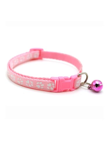 IEFIEL Haustierhalsband mit Glöckchen Verstellbar & leicht Für Hunde/Katzen - Ideal für Alltag Fotoshootings Rosa One Size von iEFiEL