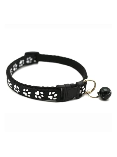 IEFIEL Haustierhalsband mit Glöckchen Verstellbar & leicht Für Hunde/Katzen - Ideal für Alltag Fotoshootings Schwarz One Size von iEFiEL
