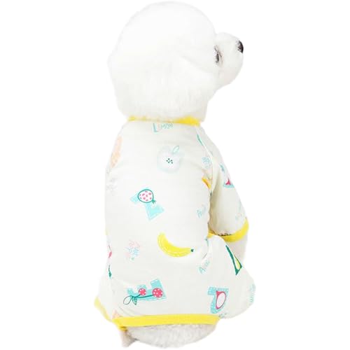 IEFIEL Hunde Pyjama für Kleine Hunde 4 Beine Welpen Bedruckte Kleidung Haustier Overall Jumpsuit Schlafanzug Gelb XXL IEFIEL Hunde Pyjama für Kleine Hunde 4 Beine Welpen Bedruckte Kleidung Haustier Overall Jumpsuit Schlafanzug Gelb XXL von iEFiEL