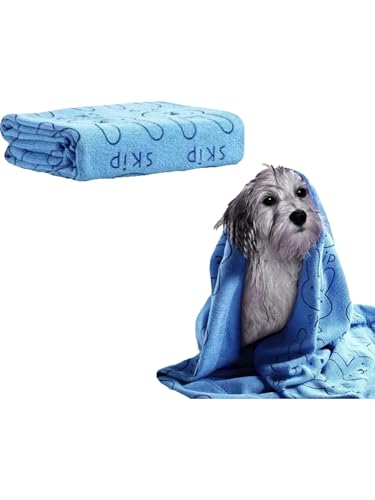 IEFIEL Hundehandtuch Extra Saugfähig Schnelltrocknend Haustier Mikrofaser Handtücher Hunde Handtuch für Katzen Hunde Blau One Size IEFIEL Hundehandtuch Extra Saugfähig Schnelltrocknend Haustier Mikrofaser Handtücher Hunde Handtuch für Katzen Hunde Blau One Size von iEFiEL