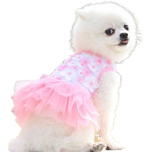 IEFIEL Hundekleider Sommer Prinzessin Kleid Niedlich Floral Welpen Tutu Rock Geburtstag Party Hochzeitskleid Rosa XL IEFIEL Hundekleider Sommer Prinzessin Kleid Niedlich Floral Welpen Tutu Rock Geburtstag Party Hochzeitskleid Rosa XL von iEFiEL