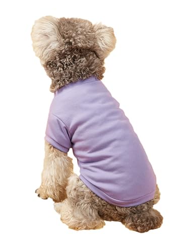 IEFIEL Hundekleidung Atmungsaktives Shirt Für Kleine Hunde Weiche Weste T-Shirt Sommer Haustier Kleidung Lavendel M von iEFiEL