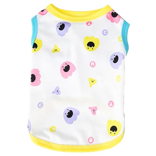 IEFIEL Hundekleidung Gedruckt Niedlich Atmungsaktiv Welpenweste Sommer Hunde T-Shirts Haustier-Tank-Shirt Gelb XXL IEFIEL Hundekleidung Gedruckt Niedlich Atmungsaktiv Welpenweste Sommer Hunde T-Shirts Haustier-Tank-Shirt Gelb XXL von iEFiEL