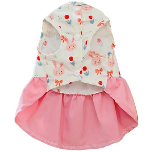 IEFIEL Leichtes Prinzessinnenkleid für Hunde mit D-Ring Ärmelloses Sommer-Outfit für kleine Hunde Katzen Rosa XS von iEFiEL