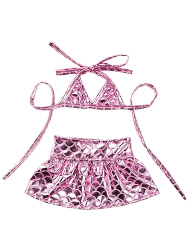 IEFIEL Metallisch glänzendes Hundebikini-Set Verstellbarer Bade-BH mit Plisseerock für kleine Hunde Strand & Pool Rosa S IEFIEL Metallisch glänzendes Hundebikini-Set Verstellbarer Bade-BH mit Plisseerock für kleine Hunde Strand & Pool Rosa S von iEFiEL