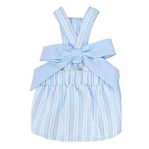 IEFIEL Niedliches Gestreiftes Hundekleid Mit Schleife Prinzessinnen Rock für Kleine Hündinnen Sommerliche Hundemode Blau S IEFIEL Niedliches Gestreiftes Hundekleid Mit Schleife Prinzessinnen Rock für Kleine Hündinnen Sommerliche Hundemode Blau S von iEFiEL