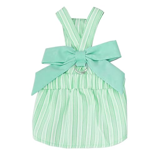 IEFIEL Niedliches Gestreiftes Hundekleid Mit Schleife Prinzessinnen Rock für Kleine Hündinnen Sommerliche Hundemode Grün XS IEFIEL Niedliches Gestreiftes Hundekleid Mit Schleife Prinzessinnen Rock für Kleine Hündinnen Sommerliche Hundemode Grün XS von iEFiEL