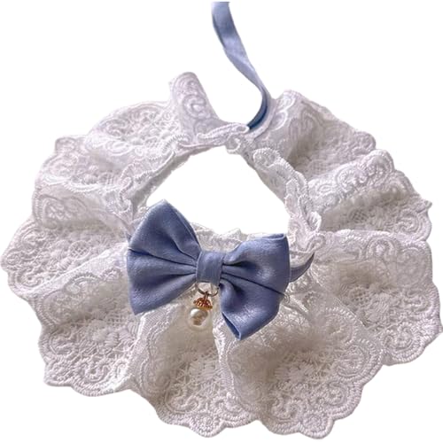IEFIEL Prinzessin Spitze Katze Halskette mit Krawatte weiche verstellbare Kragen Zubehör für Kätzchen Blau S IEFIEL Prinzessin Spitze Katze Halskette mit Krawatte weiche verstellbare Kragen Zubehör für Kätzchen Blau S von iEFiEL