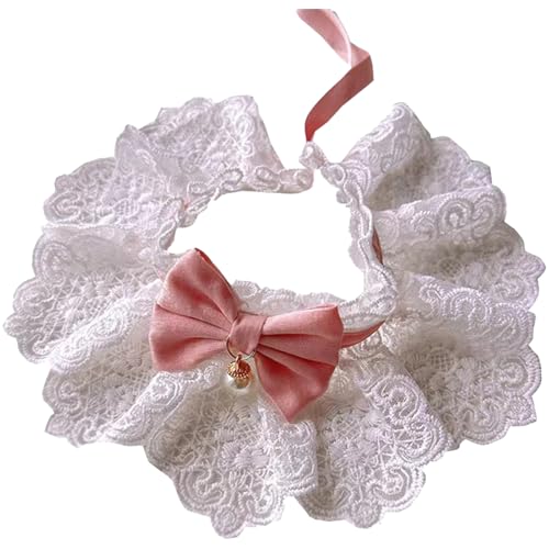 IEFIEL Prinzessin Spitze Katze Halskette mit Krawatte weiche verstellbare Kragen Zubehör für Kätzchen Rosa S IEFIEL Prinzessin Spitze Katze Halskette mit Krawatte weiche verstellbare Kragen Zubehör für Kätzchen Rosa S von iEFiEL