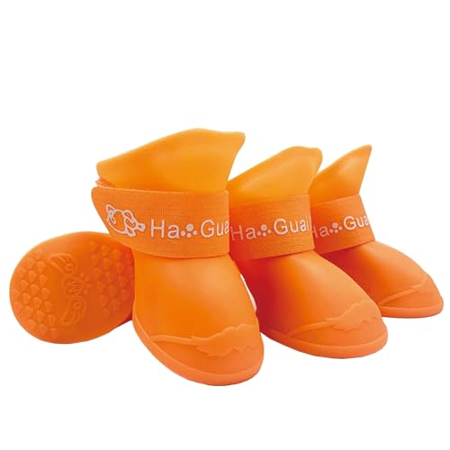 IEFIEL Regenstiefel für Hunde wasserdichte Gummi Hundestiefel rutschfeste Regenschuhe Haustierschuhe für Welpen Orange M IEFIEL Regenstiefel für Hunde wasserdichte Gummi Hundestiefel rutschfeste Regenschuhe Haustierschuhe für Welpen Orange M von iEFiEL