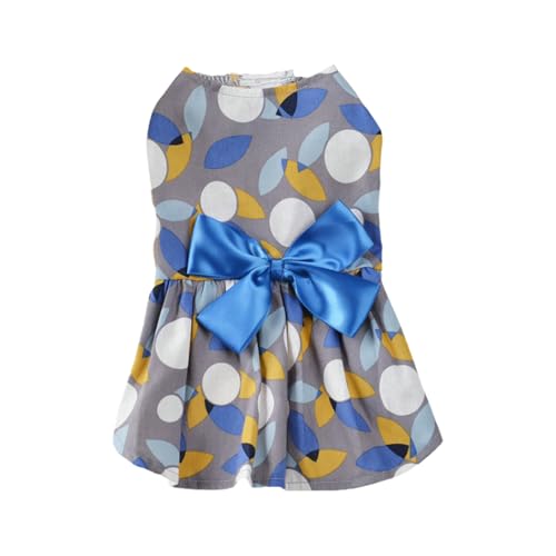 IEFIEL Sommer-Hundekleid mit Blumenmuster Niedliches Prinzessinnen-Kostüm mit Schleife für Strandurlaub Hawaii-Partys Blau L IEFIEL Sommer-Hundekleid mit Blumenmuster Niedliches Prinzessinnen-Kostüm mit Schleife für Strandurlaub Hawaii-Partys Blau L von iEFiEL