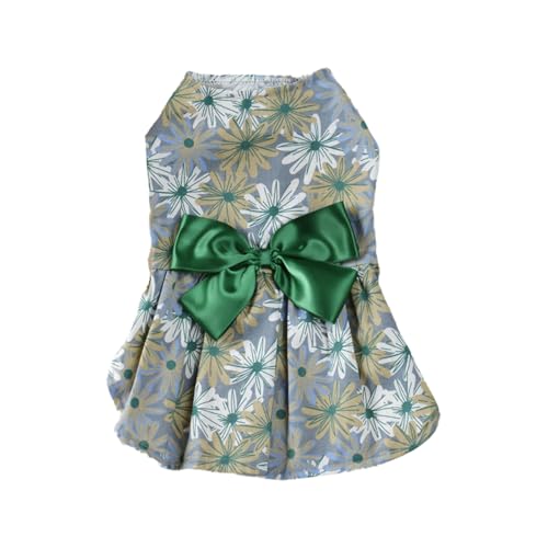 IEFIEL Sommer-Hundekleid mit Blumenmuster Niedliches Prinzessinnen-Kostüm mit Schleife für Strandurlaub Hawaii-Partys Grün M IEFIEL Sommer-Hundekleid mit Blumenmuster Niedliches Prinzessinnen-Kostüm mit Schleife für Strandurlaub Hawaii-Partys Grün M von iEFiEL