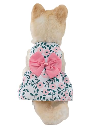IEFIEL Sommer Hundekleider Welpen Bowknot Luxus Prinzessin Hunde Kleid Niedliches Hochzeitsabendkleid für Chihuahua Rosa M von iEFiEL