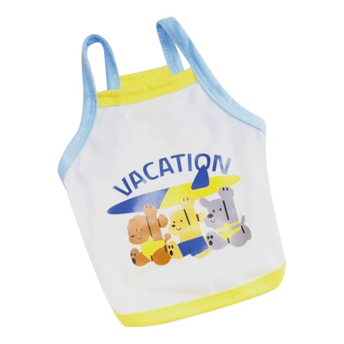 IEFIEL Süßes Sommer-Camisole für Welpen kleine Hunde Atmungsaktives Trägertop ohne Ärmel Leichtes Haustier-Shirt Gelb L von iEFiEL