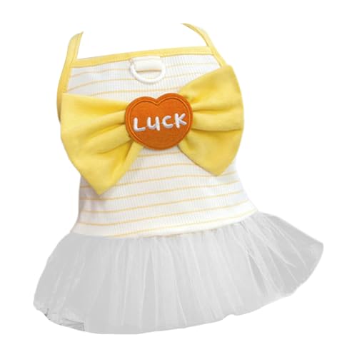 IEFIEL Süßes Tutu Kleid für Hunde Gestreiftes Prinzessinnen Kostüm mit Leinenring Schleife Sommer Hundemode Gelb L IEFIEL Süßes Tutu Kleid für Hunde Gestreiftes Prinzessinnen Kostüm mit Leinenring Schleife Sommer Hundemode Gelb L von iEFiEL