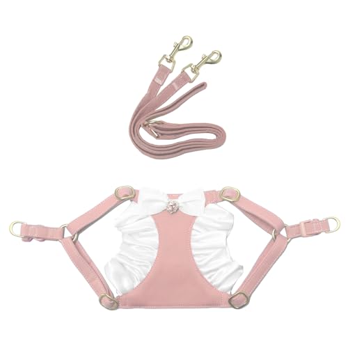 IEFIEL Verstellbares Hundegeschirr mit Doppelleine Zugentlastendes Sicherheitsgeschirr ideal für Spaziergänge Rosa XS IEFIEL Verstellbares Hundegeschirr mit Doppelleine Zugentlastendes Sicherheitsgeschirr ideal für Spaziergänge Rosa XS von iEFiEL