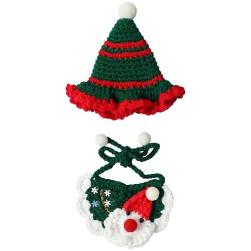 IEFIEL Weihnachten Hundekostüm Gestrickt Weihnachten Hut mit Lätzchen Halstuch Haustier Katze Welpe Weihnachtskostüm für Weihnachtsfeier Grüner Weihnachtsmann S IEFIEL Weihnachten Hundekostüm Gestrickt Weihnachten Hut mit Lätzchen Halstuch Haustier Katze Welpe Weihnachtskostüm für Weihnachtsfeier Grüner Weihnachtsmann S von iEFiEL