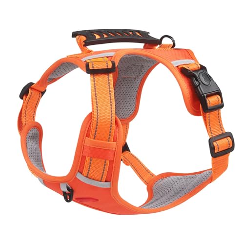 IEFIEL Zugentlastendes Hundegeschirr mit Griff Reflektorstreifen Ausbruchssicheres Sportgeschirr für Spaziergänge Orange XS IEFIEL Zugentlastendes Hundegeschirr mit Griff Reflektorstreifen Ausbruchssicheres Sportgeschirr für Spaziergänge Orange XS von iEFiEL