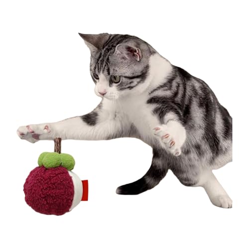 iEFiEL Fruchtförmiges Katzenminze-Spielzeug Weiches Kauspielzeug mit natürlicher Holzfaser Füllung für Zahnpflege Mangostan One Size iEFiEL Fruchtförmiges Katzenminze-Spielzeug Weiches Kauspielzeug mit natürlicher Holzfaser Füllung für Zahnpflege Mangostan One Size von iEFiEL