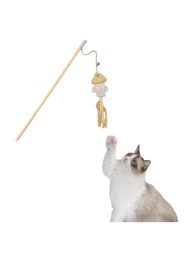 iEFiEL Katzenangel mit Federn Glöckchen & Maus Extra Langer Holzstab für aktives Katzenspiel für Kitten Fisch One Size iEFiEL Katzenangel mit Federn Glöckchen & Maus Extra Langer Holzstab für aktives Katzenspiel für Kitten Fisch One Size von iEFiEL