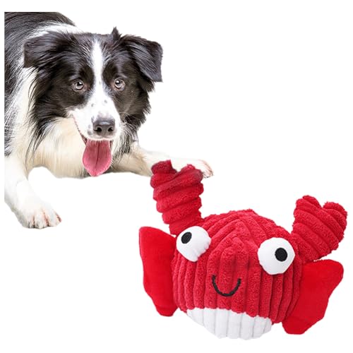 iEFiEL Quietschball Plüschtier Hundespielzeug für Hunde Interaktives Springspielzeug für Welpen aktive Hunde Rot One Size von iEFiEL