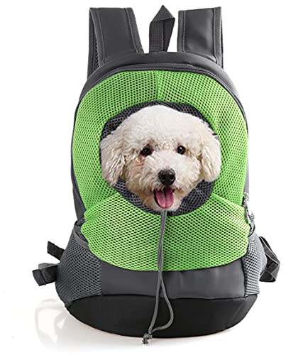 Rucksack für kleine Hunde und Katzen für Hunde Welpen Tragetasche Belüftet Verstellbar Gepolsterte Schultertasche mit Kopf-Out-Design, Tasche und sicherer Gürtel für U-Bahn von iEasey